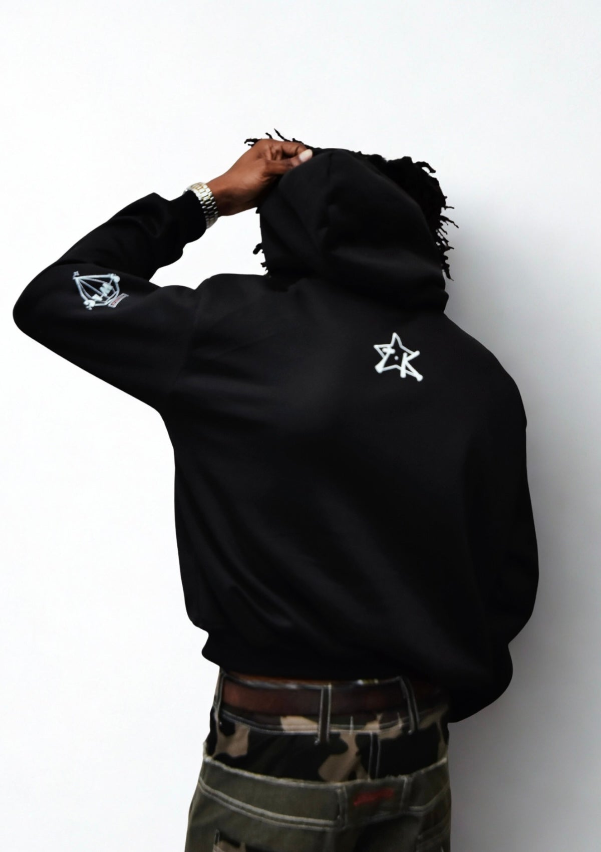 stoned swag hoodie - black